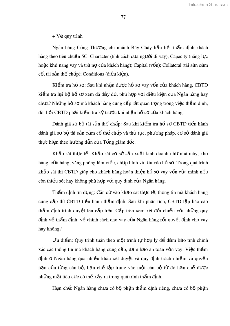 Luận văn thạc sĩ kinh doanh thương mại Hoạt động quản lý rủi ro tín dụng tại Ngân hàng TMCP Công Thương – Chi nhánh Bãi Cháy - 8 Trang 92