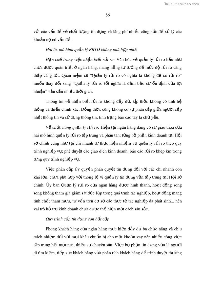 Luận văn thạc sĩ kinh doanh thương mại Hoạt động quản lý rủi ro tín dụng tại Ngân hàng TMCP Công Thương – Chi nhánh Bãi Cháy - 9 Trang 101
