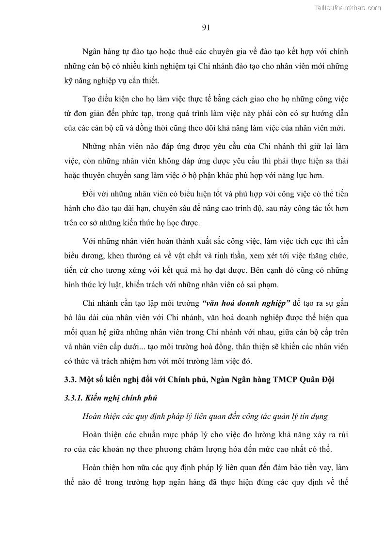 Luận văn thạc sĩ kinh doanh thương mại Hoạt động quản lý rủi ro tín dụng tại Ngân hàng TMCP Quân Đội - Chi nhánh Quảng Ninh - 9 Trang 102