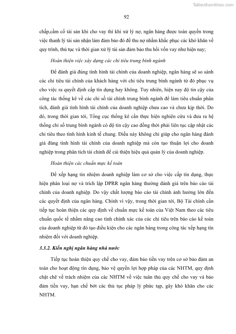 Luận văn thạc sĩ kinh doanh thương mại Hoạt động quản lý rủi ro tín dụng tại Ngân hàng TMCP Quân Đội - Chi nhánh Quảng Ninh - 9 Trang 103