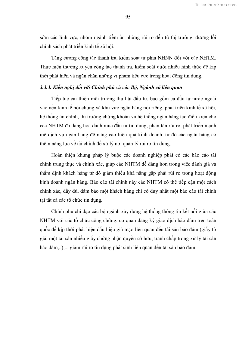 Luận văn thạc sĩ kinh doanh thương mại Hoạt động quản lý rủi ro tín dụng tại Ngân hàng TMCP Đầu tư và Phát triển Việt Nam - Chi nhánh Cẩm Phả - 9 Trang 105