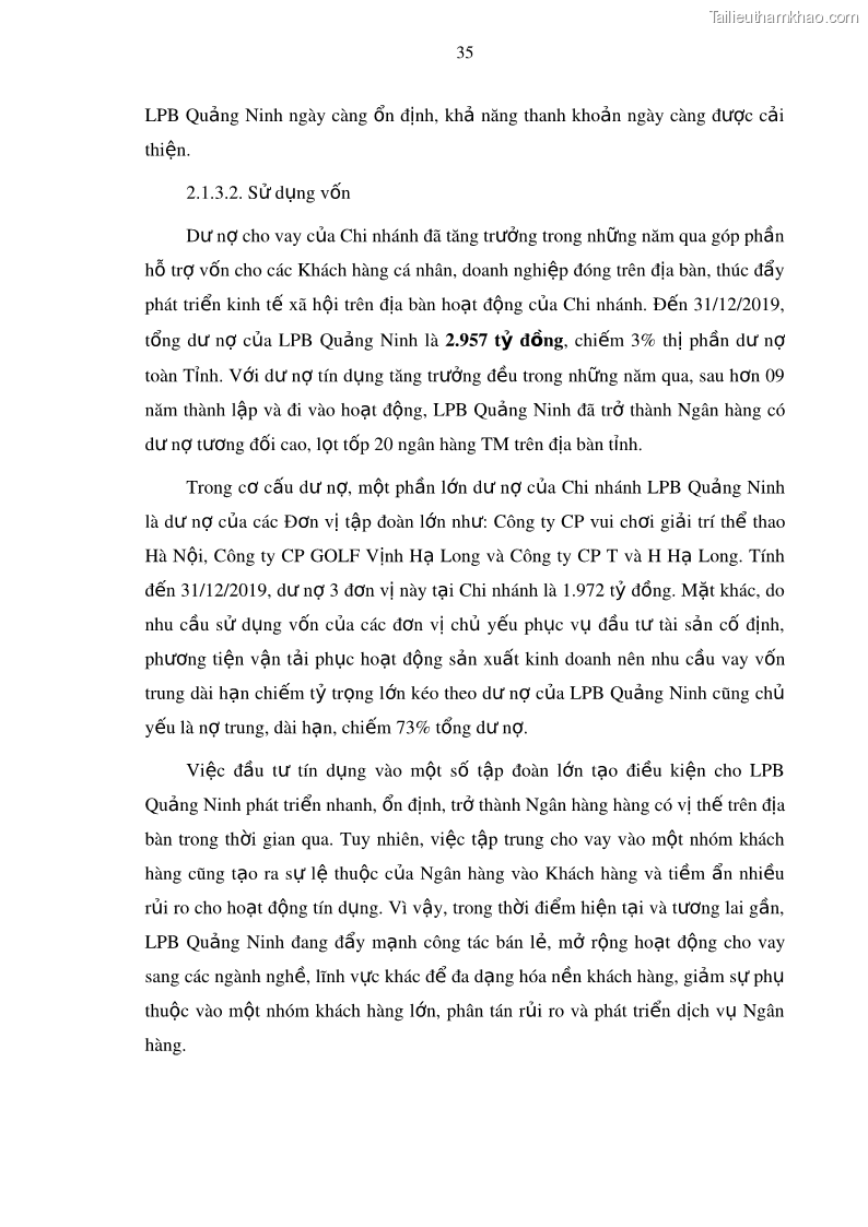 Luận văn thạc sĩ kinh doanh thương mại Mở rộng cho vay đối với Doanh nghiệp và Cá nhân tại Ngân hàng TMCP Bưu điện Liên Việt, Chi nhánh Quảng Ninh - 5 Trang 49