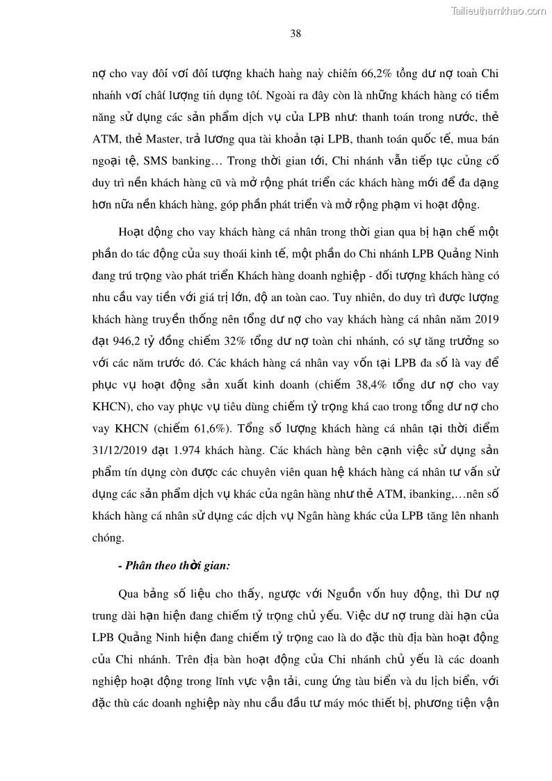 Luận văn thạc sĩ kinh doanh thương mại Mở rộng cho vay đối với Doanh nghiệp và Cá nhân tại Ngân hàng TMCP Bưu điện Liên Việt, Chi nhánh Quảng Ninh - 5 Trang 52