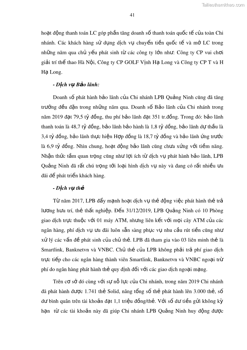 Luận văn thạc sĩ kinh doanh thương mại Mở rộng cho vay đối với Doanh nghiệp và Cá nhân tại Ngân hàng TMCP Bưu điện Liên Việt, Chi nhánh Quảng Ninh - 5 Trang 55