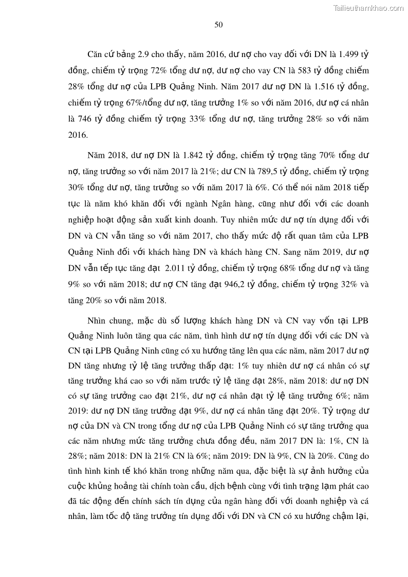 Luận văn thạc sĩ kinh doanh thương mại Mở rộng cho vay đối với Doanh nghiệp và Cá nhân tại Ngân hàng TMCP Bưu điện Liên Việt, Chi nhánh Quảng Ninh - 6 Trang 64
