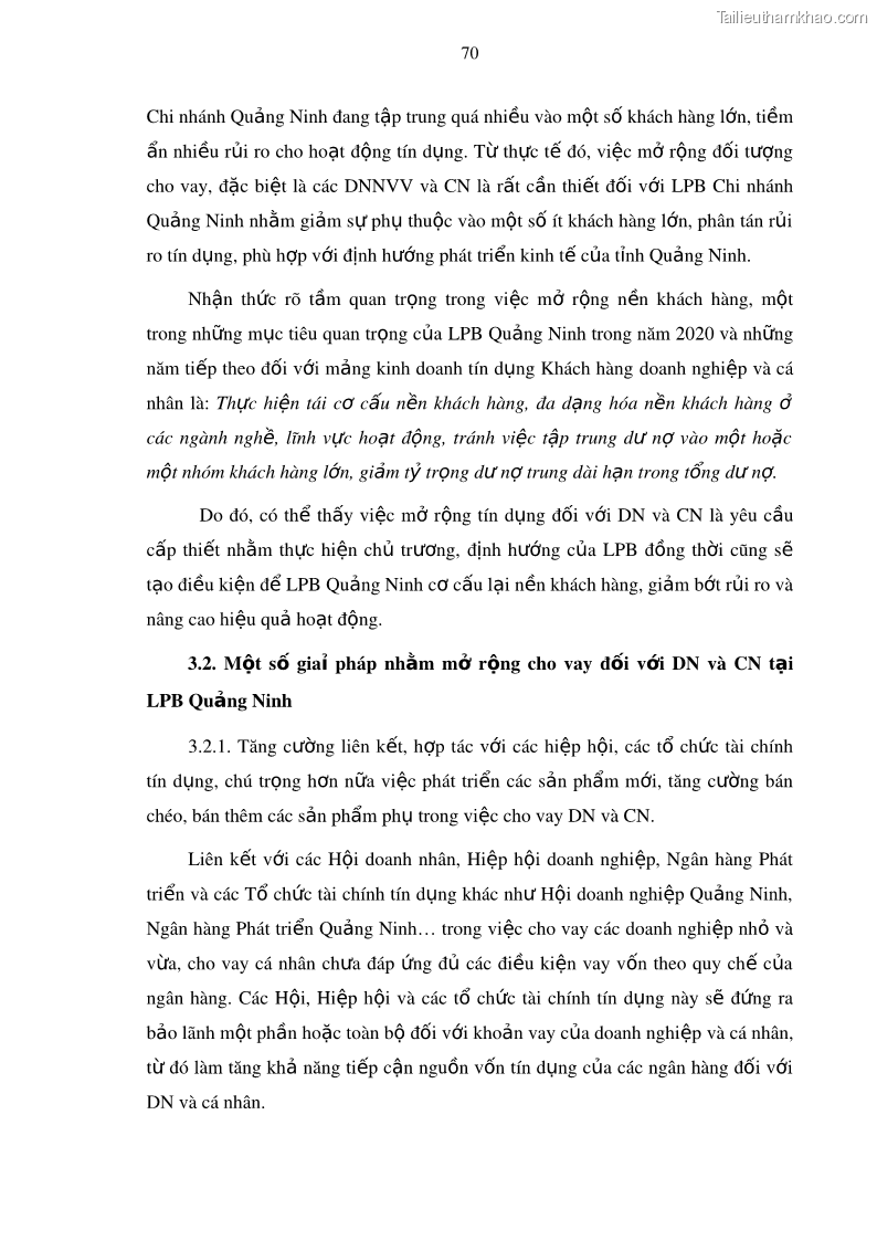 Luận văn thạc sĩ kinh doanh thương mại Mở rộng cho vay đối với Doanh nghiệp và Cá nhân tại Ngân hàng TMCP Bưu điện Liên Việt, Chi nhánh Quảng Ninh - 7 Trang 84