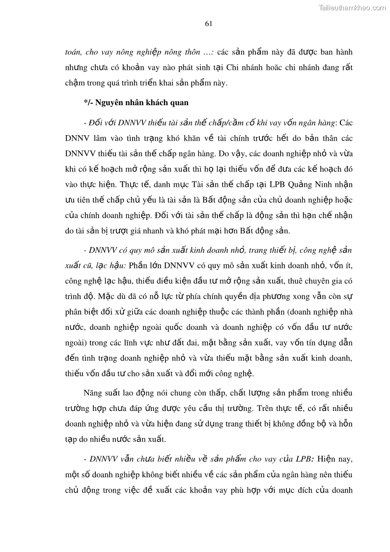 Luận văn thạc sĩ kinh doanh thương mại Mở rộng cho vay đối với Doanh nghiệp và Cá nhân tại Ngân hàng TMCP Bưu điện Liên Việt, Chi nhánh Quảng Ninh - 7 Trang 75