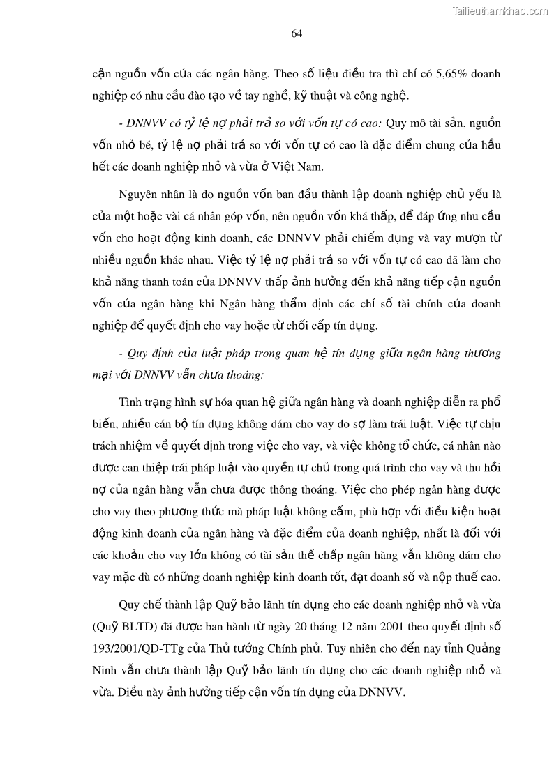 Luận văn thạc sĩ kinh doanh thương mại Mở rộng cho vay đối với Doanh nghiệp và Cá nhân tại Ngân hàng TMCP Bưu điện Liên Việt, Chi nhánh Quảng Ninh - 7 Trang 78