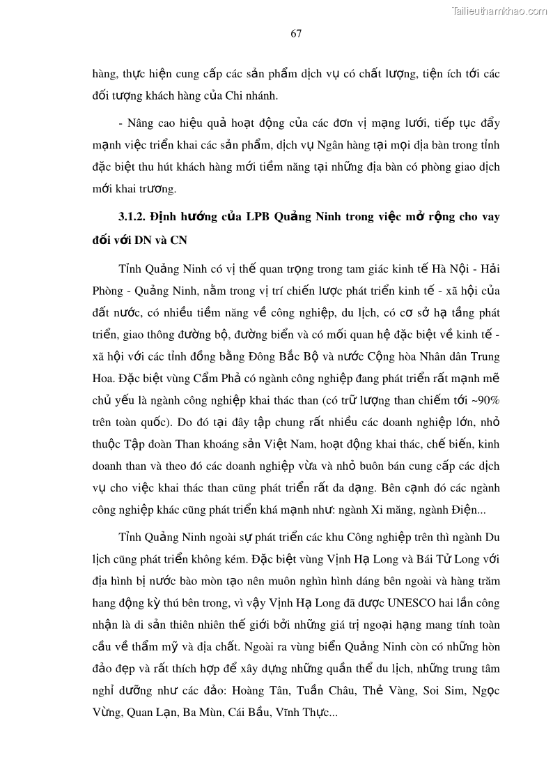Luận văn thạc sĩ kinh doanh thương mại Mở rộng cho vay đối với Doanh nghiệp và Cá nhân tại Ngân hàng TMCP Bưu điện Liên Việt, Chi nhánh Quảng Ninh - 7 Trang 81