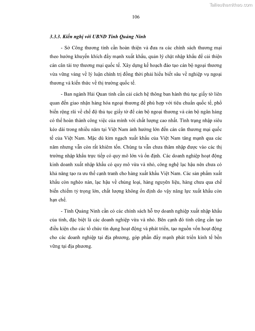 Luận văn thạc sĩ kinh doanh thương mại Nâng cao chất lượng dịch vụ tài trợ thương mại quốc tế cho Ngân hàng TMCP Quân đội – Chi nhánh Quảng Ninh - 10 Trang 118