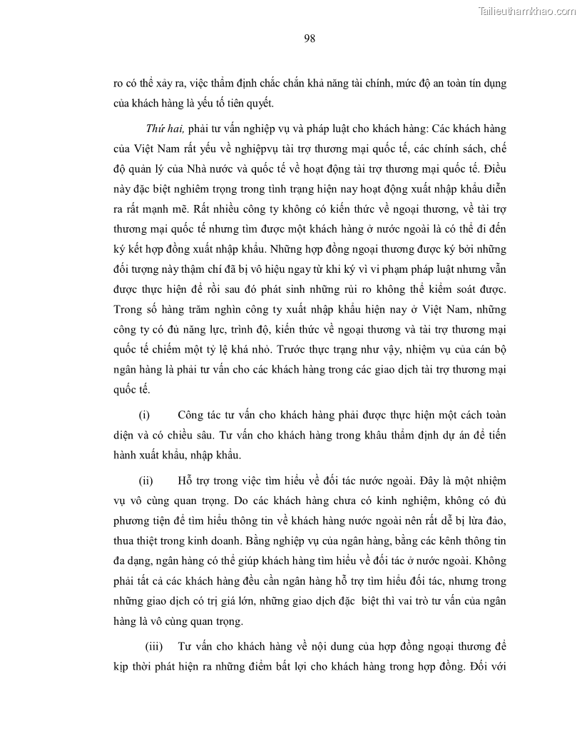 Luận văn thạc sĩ kinh doanh thương mại Nâng cao chất lượng dịch vụ tài trợ thương mại quốc tế cho Ngân hàng TMCP Quân đội – Chi nhánh Quảng Ninh - 10 Trang 110