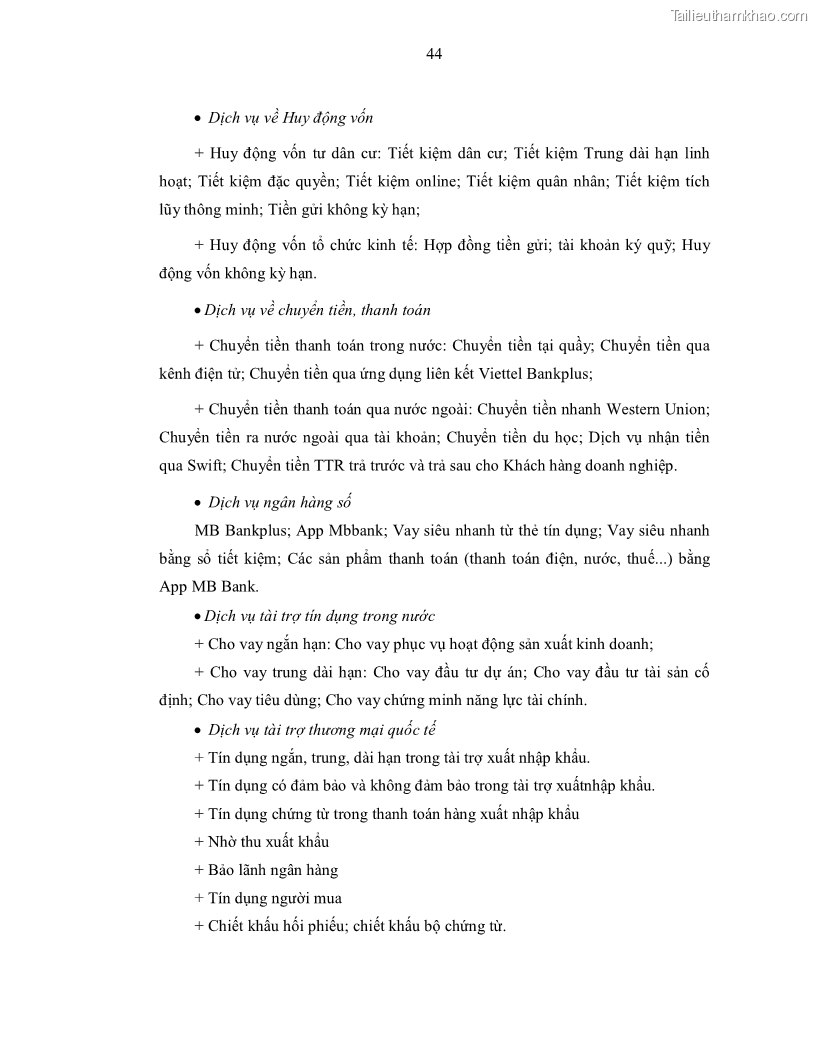 Luận văn thạc sĩ kinh doanh thương mại Nâng cao chất lượng dịch vụ tài trợ thương mại quốc tế cho Ngân hàng TMCP Quân đội – Chi nhánh Quảng Ninh - 5 Trang 56
