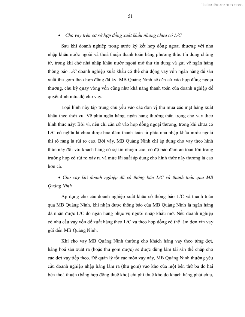 Luận văn thạc sĩ kinh doanh thương mại Nâng cao chất lượng dịch vụ tài trợ thương mại quốc tế cho Ngân hàng TMCP Quân đội – Chi nhánh Quảng Ninh - 6 Trang 63