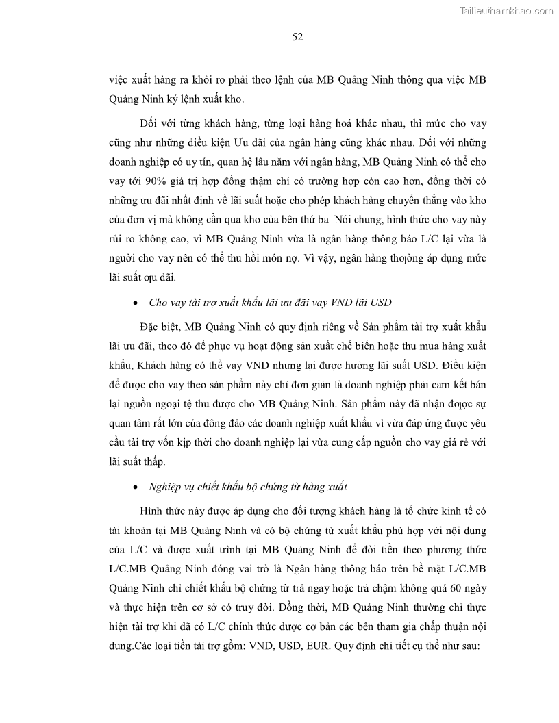 Luận văn thạc sĩ kinh doanh thương mại Nâng cao chất lượng dịch vụ tài trợ thương mại quốc tế cho Ngân hàng TMCP Quân đội – Chi nhánh Quảng Ninh - 6 Trang 64