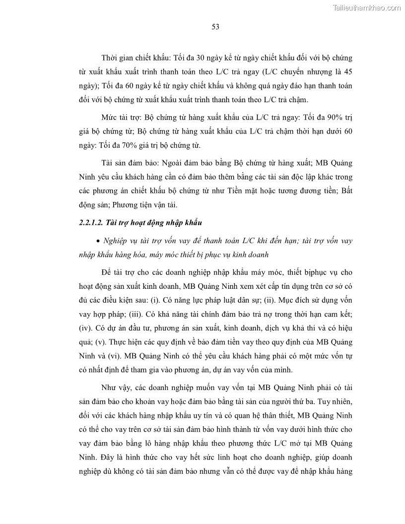 Luận văn thạc sĩ kinh doanh thương mại Nâng cao chất lượng dịch vụ tài trợ thương mại quốc tế cho Ngân hàng TMCP Quân đội – Chi nhánh Quảng Ninh - 6 Trang 65