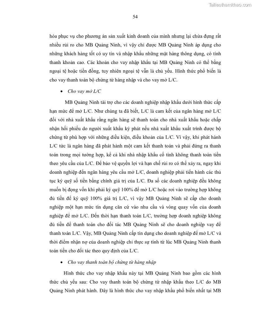 Luận văn thạc sĩ kinh doanh thương mại Nâng cao chất lượng dịch vụ tài trợ thương mại quốc tế cho Ngân hàng TMCP Quân đội – Chi nhánh Quảng Ninh - 6 Trang 66