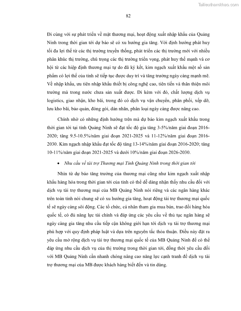 Luận văn thạc sĩ kinh doanh thương mại Nâng cao chất lượng dịch vụ tài trợ thương mại quốc tế cho Ngân hàng TMCP Quân đội – Chi nhánh Quảng Ninh - 8 Trang 94