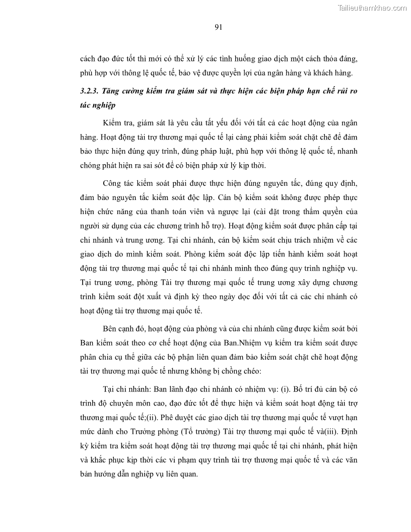 Luận văn thạc sĩ kinh doanh thương mại Nâng cao chất lượng dịch vụ tài trợ thương mại quốc tế cho Ngân hàng TMCP Quân đội – Chi nhánh Quảng Ninh - 9 Trang 103