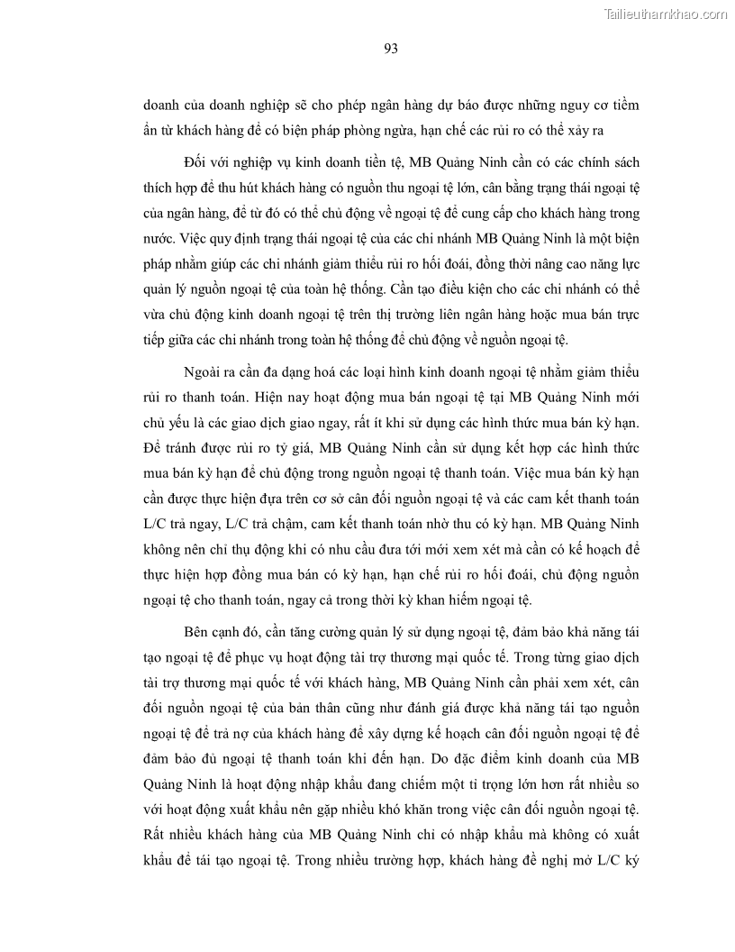 Luận văn thạc sĩ kinh doanh thương mại Nâng cao chất lượng dịch vụ tài trợ thương mại quốc tế cho Ngân hàng TMCP Quân đội – Chi nhánh Quảng Ninh - 9 Trang 105
