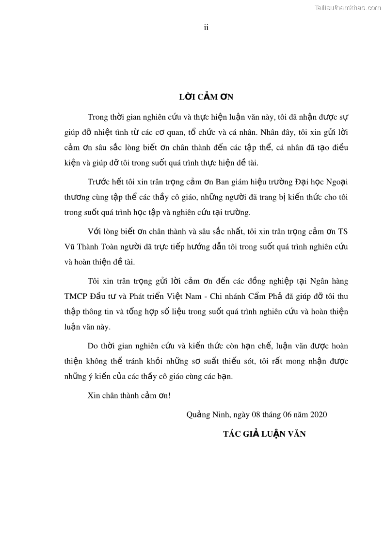 Luận văn thạc sĩ kinh doanh thương mại Nâng cao năng lực cạnh trạnh của Ngân hàng TMCP Đầu tư và Phát triển Việt Nam - Chi nhánh Cẩm Phả - 1 Trang 5