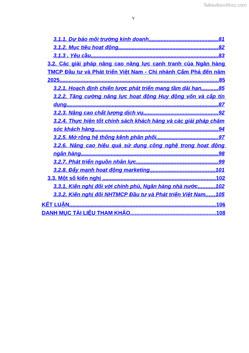 Luận văn thạc sĩ kinh doanh thương mại Nâng cao năng lực cạnh trạnh của Ngân hàng TMCP Đầu tư và Phát triển Việt Nam - Chi nhánh Cẩm Phả - 1 Trang 8