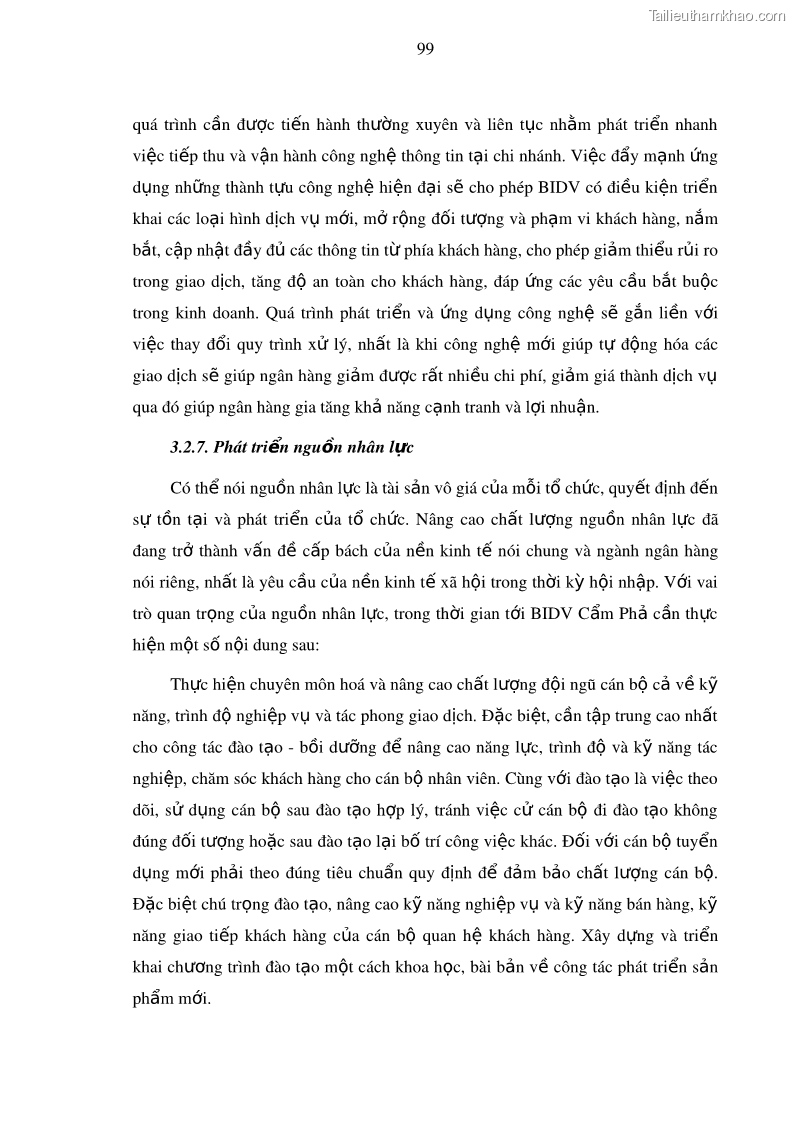 Luận văn thạc sĩ kinh doanh thương mại Nâng cao năng lực cạnh trạnh của Ngân hàng TMCP Đầu tư và Phát triển Việt Nam - Chi nhánh Cẩm Phả - 10 Trang 110