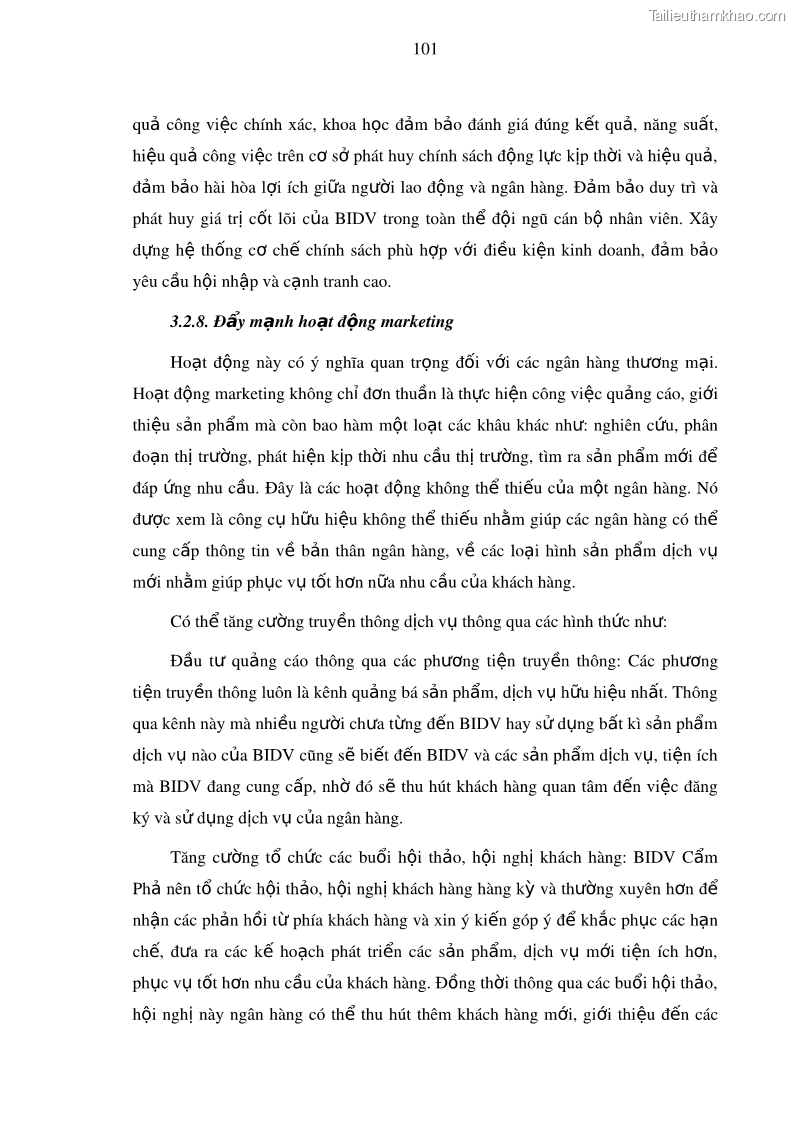 Luận văn thạc sĩ kinh doanh thương mại Nâng cao năng lực cạnh trạnh của Ngân hàng TMCP Đầu tư và Phát triển Việt Nam - Chi nhánh Cẩm Phả - 10 Trang 112