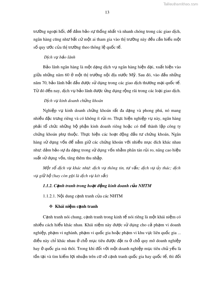 Luận văn thạc sĩ kinh doanh thương mại Nâng cao năng lực cạnh trạnh của Ngân hàng TMCP Đầu tư và Phát triển Việt Nam - Chi nhánh Cẩm Phả - 2 Trang 24