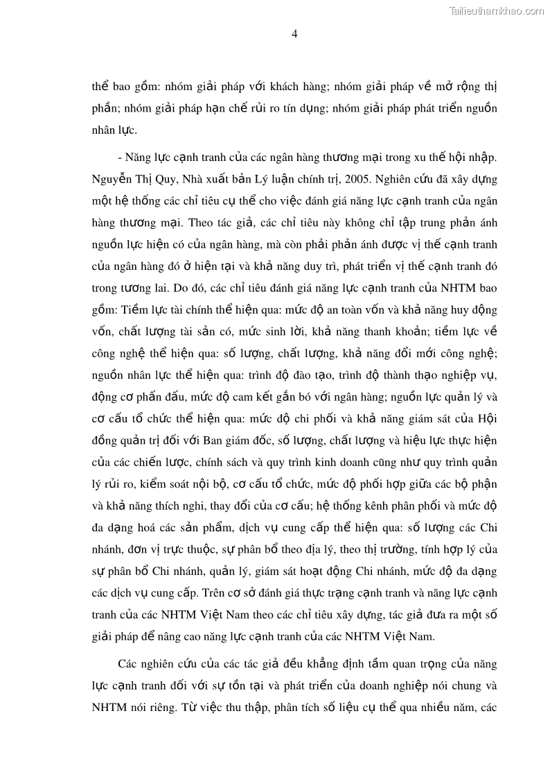 Luận văn thạc sĩ kinh doanh thương mại Nâng cao năng lực cạnh trạnh của Ngân hàng TMCP Đầu tư và Phát triển Việt Nam - Chi nhánh Cẩm Phả - 2 Trang 15