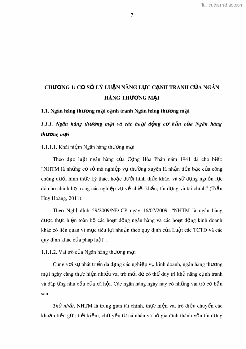 Luận văn thạc sĩ kinh doanh thương mại Nâng cao năng lực cạnh trạnh của Ngân hàng TMCP Đầu tư và Phát triển Việt Nam - Chi nhánh Cẩm Phả - 2 Trang 18