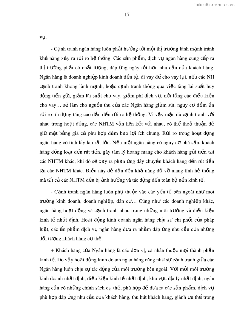 Luận văn thạc sĩ kinh doanh thương mại Nâng cao năng lực cạnh trạnh của Ngân hàng TMCP Đầu tư và Phát triển Việt Nam - Chi nhánh Cẩm Phả - 3 Trang 28