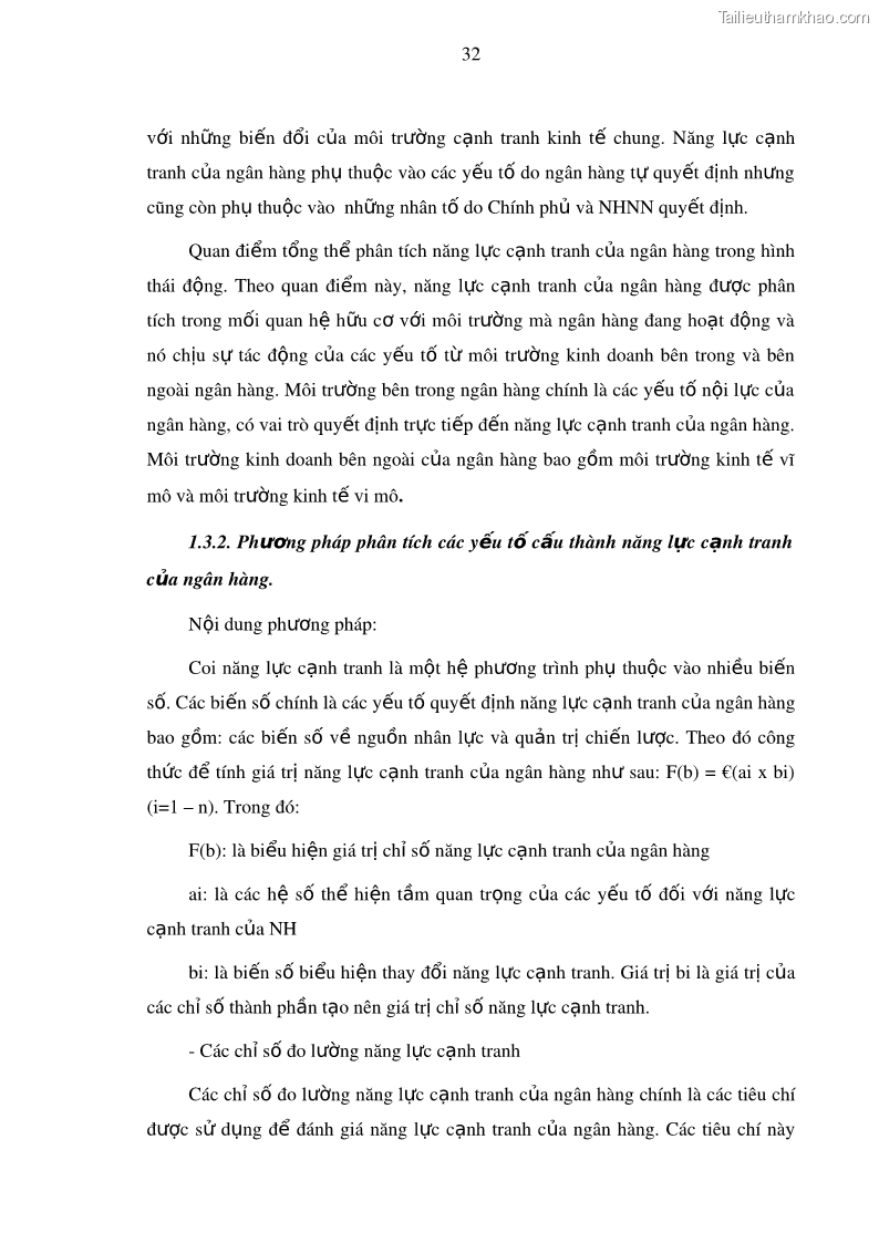 Luận văn thạc sĩ kinh doanh thương mại Nâng cao năng lực cạnh trạnh của Ngân hàng TMCP Đầu tư và Phát triển Việt Nam - Chi nhánh Cẩm Phả - 4 Trang 43