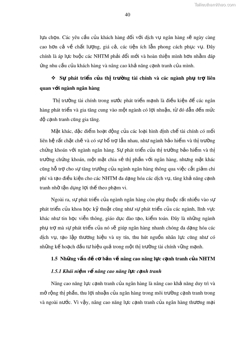 Luận văn thạc sĩ kinh doanh thương mại Nâng cao năng lực cạnh trạnh của Ngân hàng TMCP Đầu tư và Phát triển Việt Nam - Chi nhánh Cẩm Phả - 5 Trang 51