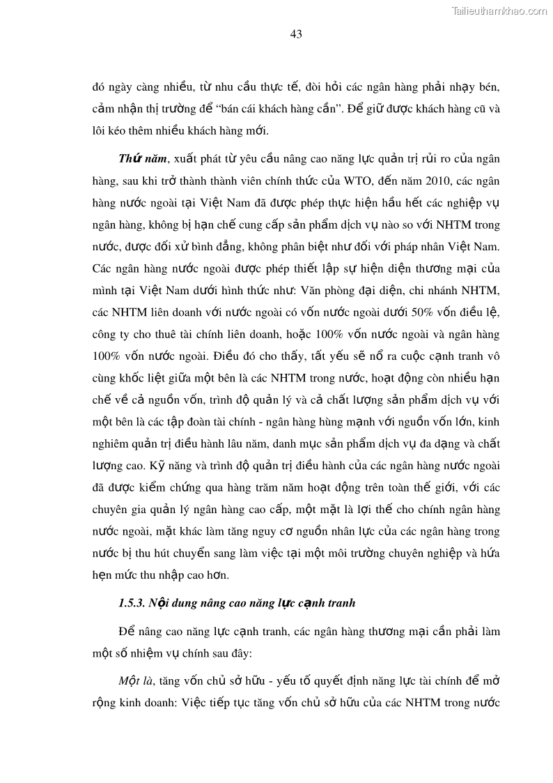 Luận văn thạc sĩ kinh doanh thương mại Nâng cao năng lực cạnh trạnh của Ngân hàng TMCP Đầu tư và Phát triển Việt Nam - Chi nhánh Cẩm Phả - 5 Trang 54