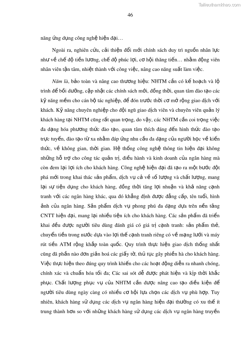 Luận văn thạc sĩ kinh doanh thương mại Nâng cao năng lực cạnh trạnh của Ngân hàng TMCP Đầu tư và Phát triển Việt Nam - Chi nhánh Cẩm Phả - 5 Trang 57