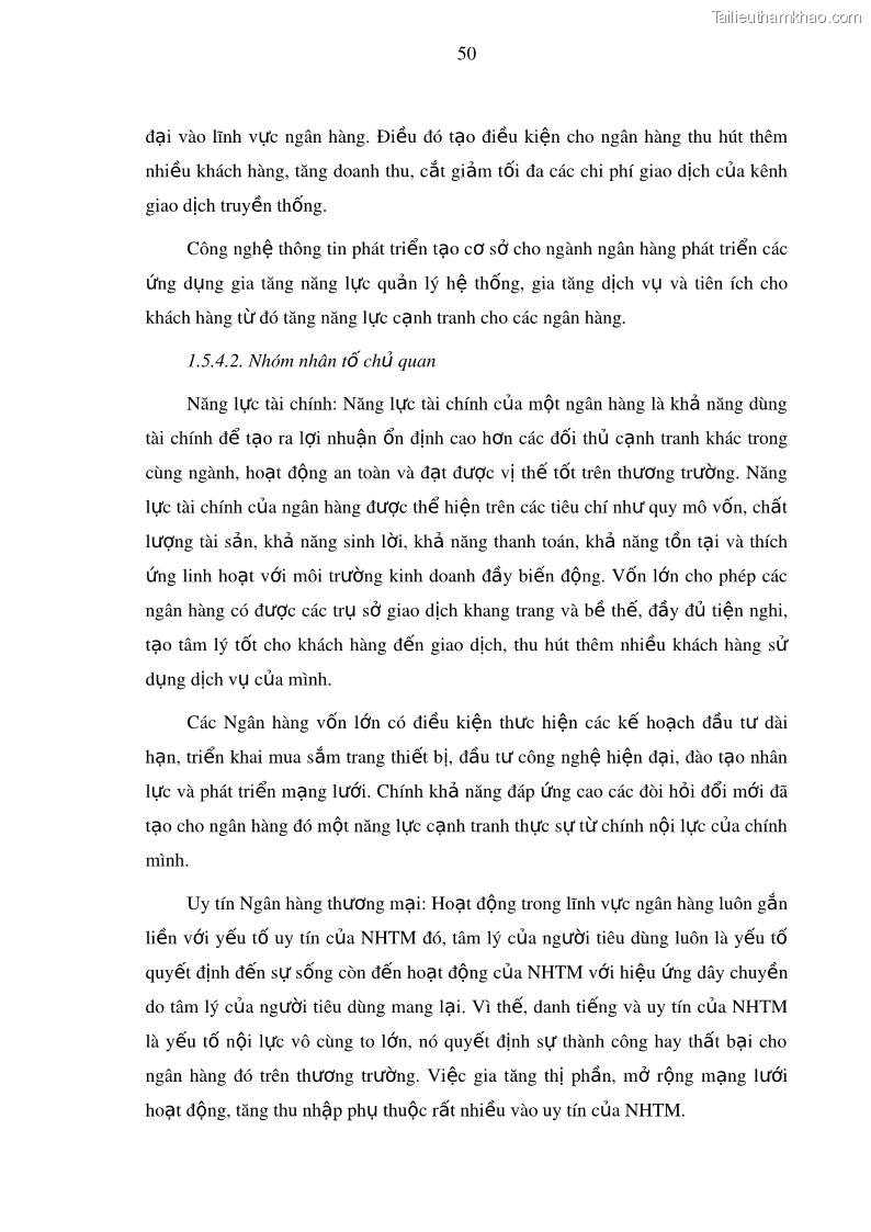 Luận văn thạc sĩ kinh doanh thương mại Nâng cao năng lực cạnh trạnh của Ngân hàng TMCP Đầu tư và Phát triển Việt Nam - Chi nhánh Cẩm Phả - 6 Trang 61