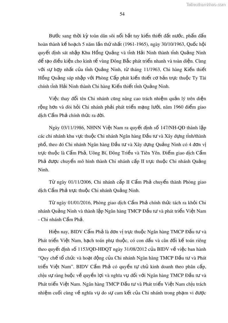 Luận văn thạc sĩ kinh doanh thương mại Nâng cao năng lực cạnh trạnh của Ngân hàng TMCP Đầu tư và Phát triển Việt Nam - Chi nhánh Cẩm Phả - 6 Trang 65