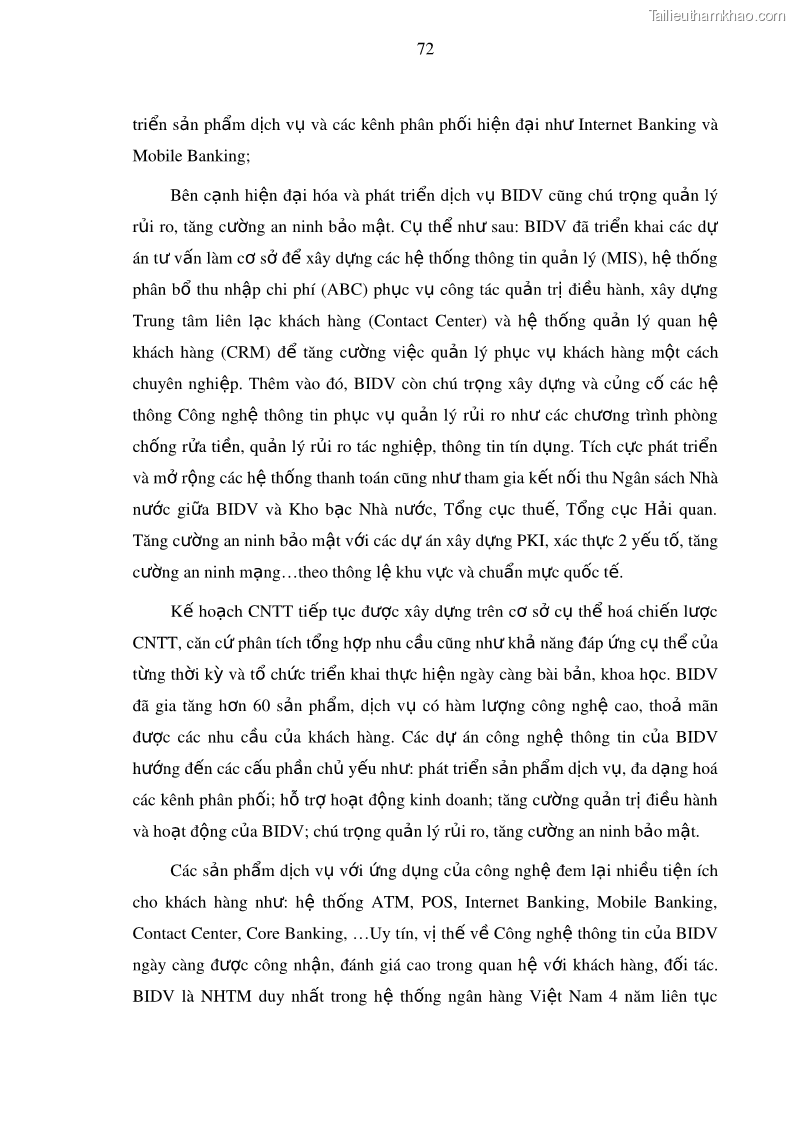 Luận văn thạc sĩ kinh doanh thương mại Nâng cao năng lực cạnh trạnh của Ngân hàng TMCP Đầu tư và Phát triển Việt Nam - Chi nhánh Cẩm Phả - 7 Trang 83