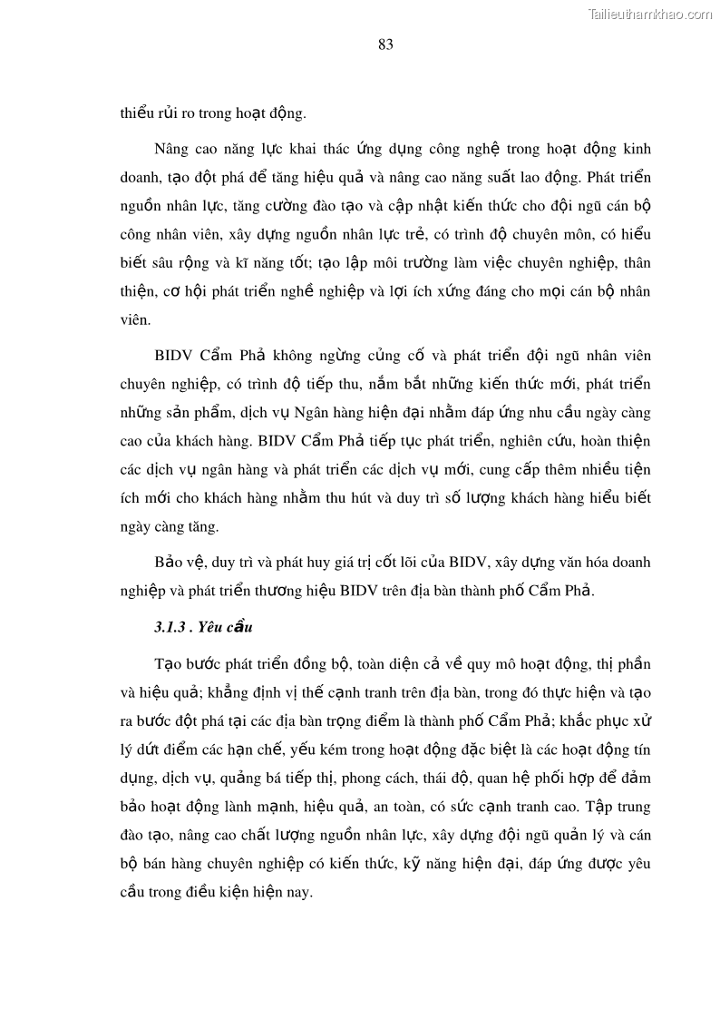 Luận văn thạc sĩ kinh doanh thương mại Nâng cao năng lực cạnh trạnh của Ngân hàng TMCP Đầu tư và Phát triển Việt Nam - Chi nhánh Cẩm Phả - 8 Trang 94