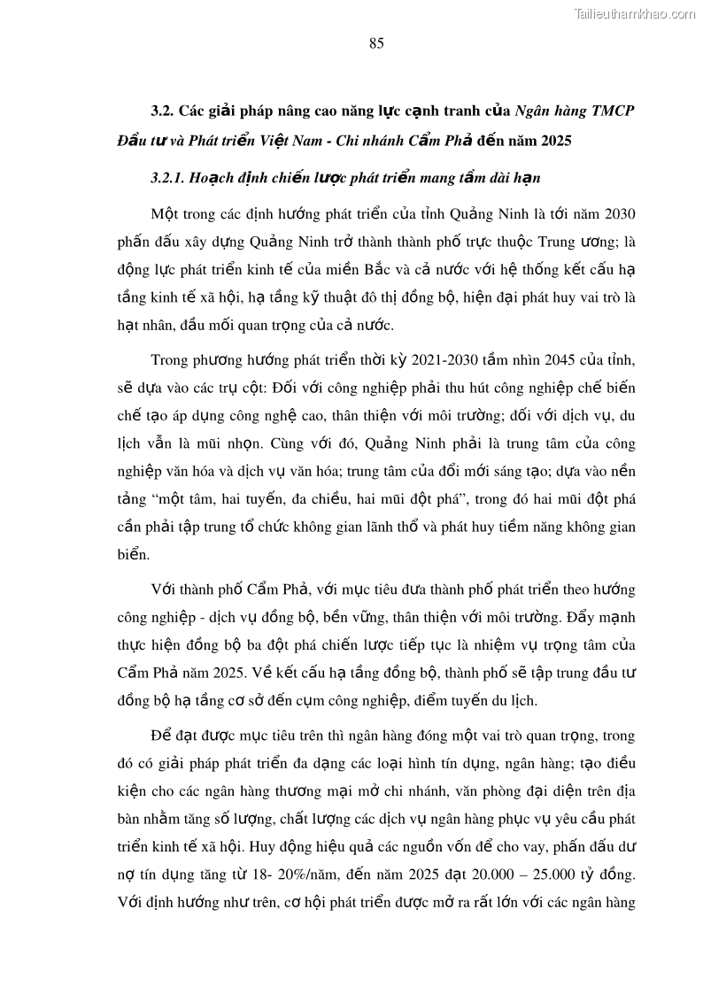 Luận văn thạc sĩ kinh doanh thương mại Nâng cao năng lực cạnh trạnh của Ngân hàng TMCP Đầu tư và Phát triển Việt Nam - Chi nhánh Cẩm Phả - 8 Trang 96