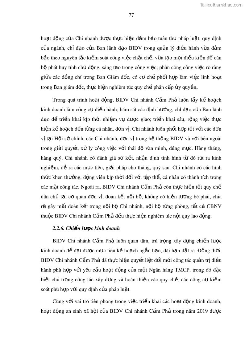 Luận văn thạc sĩ kinh doanh thương mại Nâng cao năng lực cạnh trạnh của Ngân hàng TMCP Đầu tư và Phát triển Việt Nam - Chi nhánh Cẩm Phả - 8 Trang 88