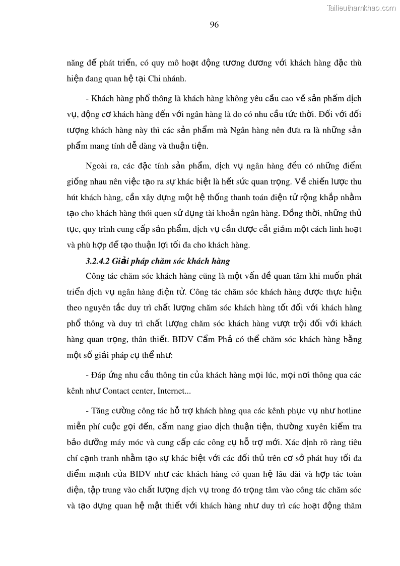 Luận văn thạc sĩ kinh doanh thương mại Nâng cao năng lực cạnh trạnh của Ngân hàng TMCP Đầu tư và Phát triển Việt Nam - Chi nhánh Cẩm Phả - 9 Trang 107