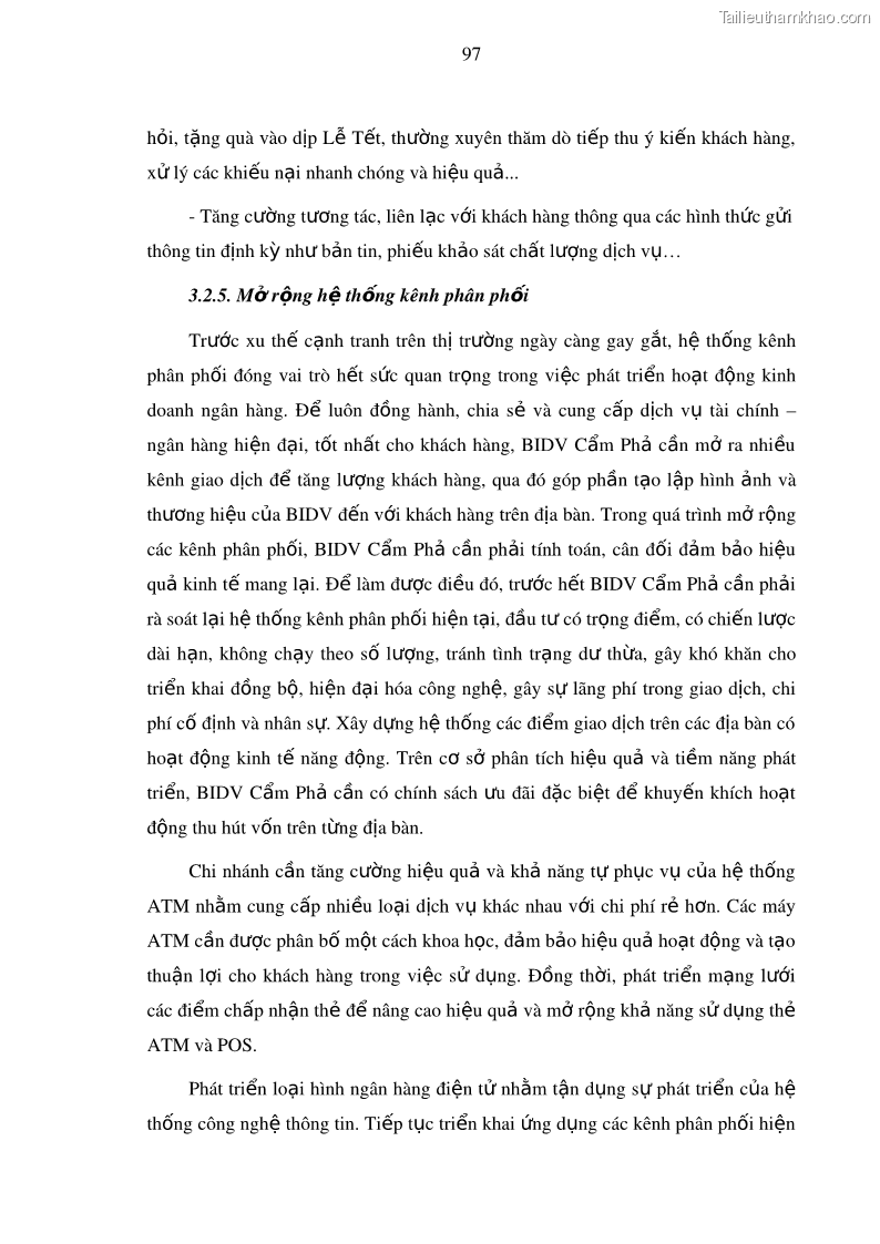 Luận văn thạc sĩ kinh doanh thương mại Nâng cao năng lực cạnh trạnh của Ngân hàng TMCP Đầu tư và Phát triển Việt Nam - Chi nhánh Cẩm Phả - 9 Trang 108