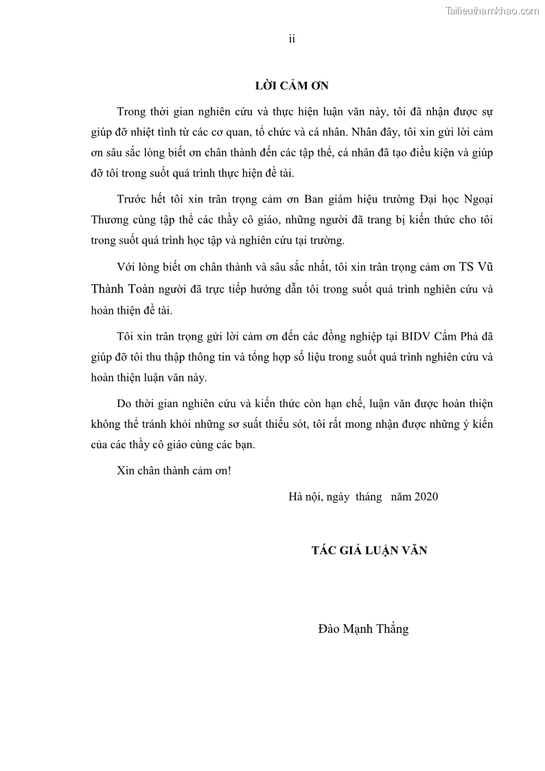 Luận văn thạc sĩ kinh doanh thương mại Nghiên cứu các yếu tố tác động đến hành vi sử dụng dịch vụ ngân hàng điện tử tại BIDV Cẩm Phả - 1 Trang 4