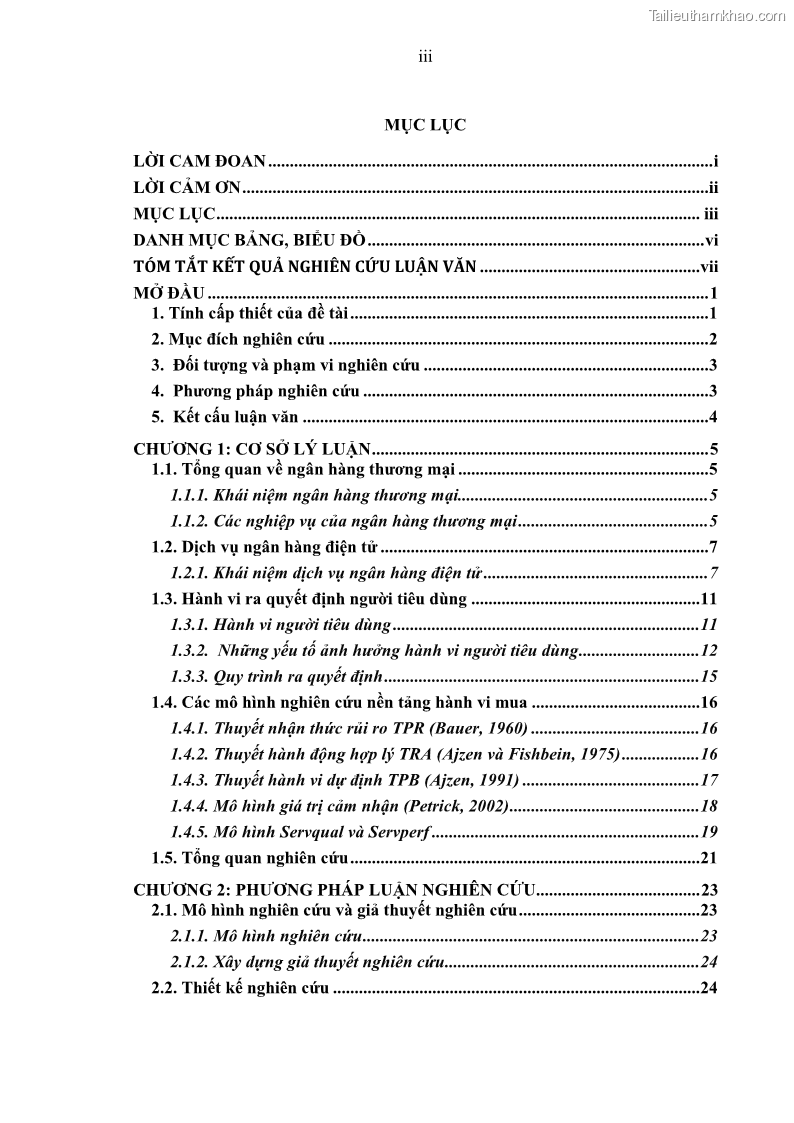 Luận văn thạc sĩ kinh doanh thương mại Nghiên cứu các yếu tố tác động đến hành vi sử dụng dịch vụ ngân hàng điện tử tại BIDV Cẩm Phả - 1 Trang 5