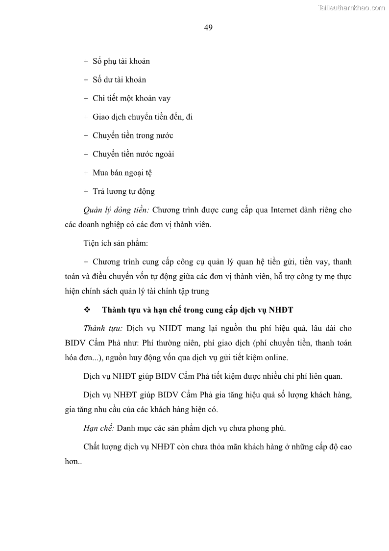 Luận văn thạc sĩ kinh doanh thương mại Nghiên cứu các yếu tố tác động đến hành vi sử dụng dịch vụ ngân hàng điện tử tại BIDV Cẩm Phả - 5 Trang 58