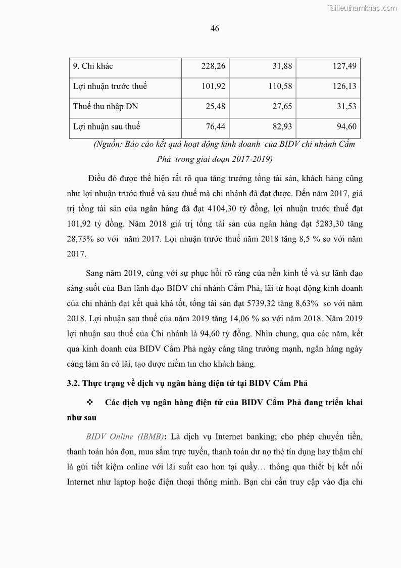 Luận văn thạc sĩ kinh doanh thương mại Nghiên cứu các yếu tố tác động đến hành vi sử dụng dịch vụ ngân hàng điện tử tại BIDV Cẩm Phả - 5 Trang 55