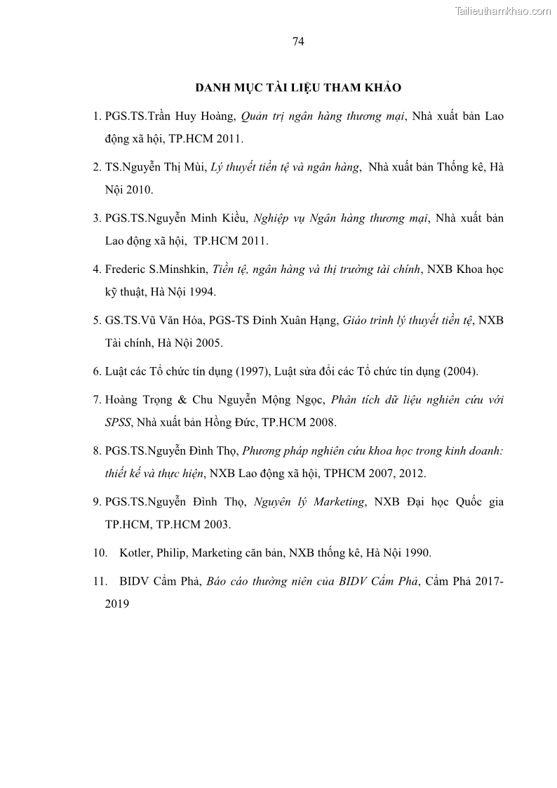 Luận văn thạc sĩ kinh doanh thương mại Nghiên cứu các yếu tố tác động đến hành vi sử dụng dịch vụ ngân hàng điện tử tại BIDV Cẩm Phả - 7 Trang 83