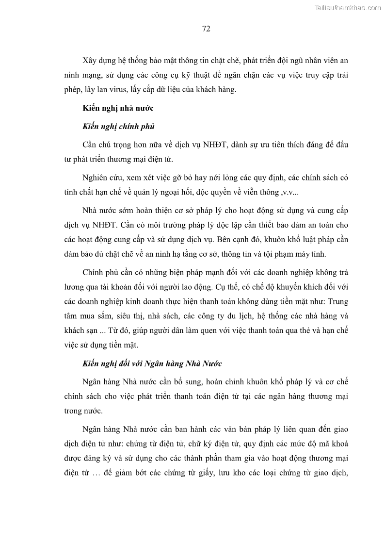 Luận văn thạc sĩ kinh doanh thương mại Nghiên cứu các yếu tố tác động đến hành vi sử dụng dịch vụ ngân hàng điện tử tại BIDV Cẩm Phả - 7 Trang 81