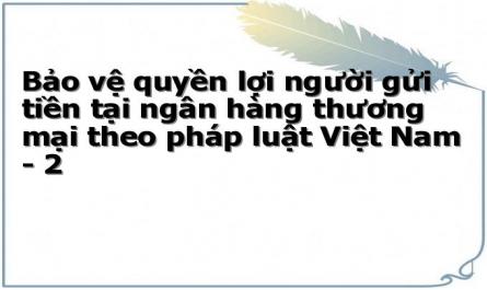 Bảo vệ quyền lợi người gửi tiền tại ngân hàng thương mại theo pháp luật Việt Nam - 2
